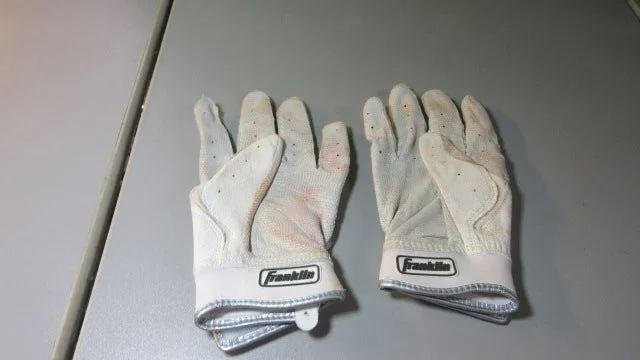 Baseball Glove With Custom Palm Padding-Used FRANKLIN 1 Size Fits All White Batting Gloves