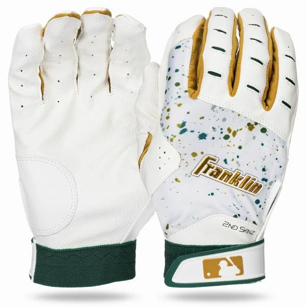 Baseball Glove With Adjustable Fit-New Franklin 2nd-Skinz Batting Gloves Size Youth Small - White/Forest Green