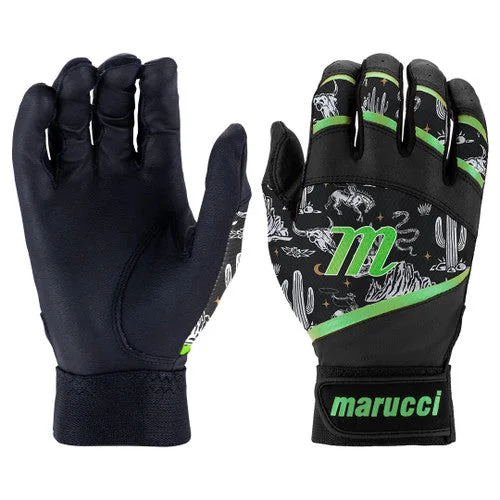 Baseball Glove For Elite Softball Players-New Marucci Foxtrot T-Ball Batting Gloves Black & Neon Green Size Small/Medium