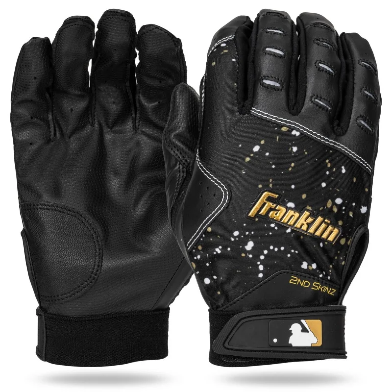 Baseball Glove For Professional Performance-New Franklin 2nd-Skinz Batting Gloves Black/Gold Size Adult Large