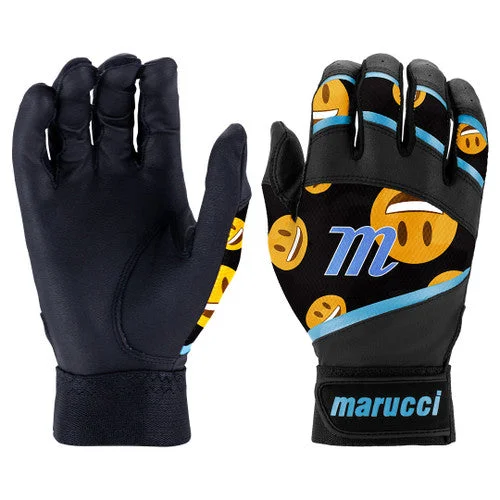 Baseball Glove With Personalized Player Numbers-New Marucci Foxtrot T-Ball Batting Gloves Black & Carolina Blue Size Sm/Med