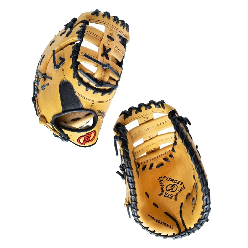 Baseball Glove For Softball And Baseball Players-FORCE3 ELITE Series FB13 First Baseman's Glove - Tan