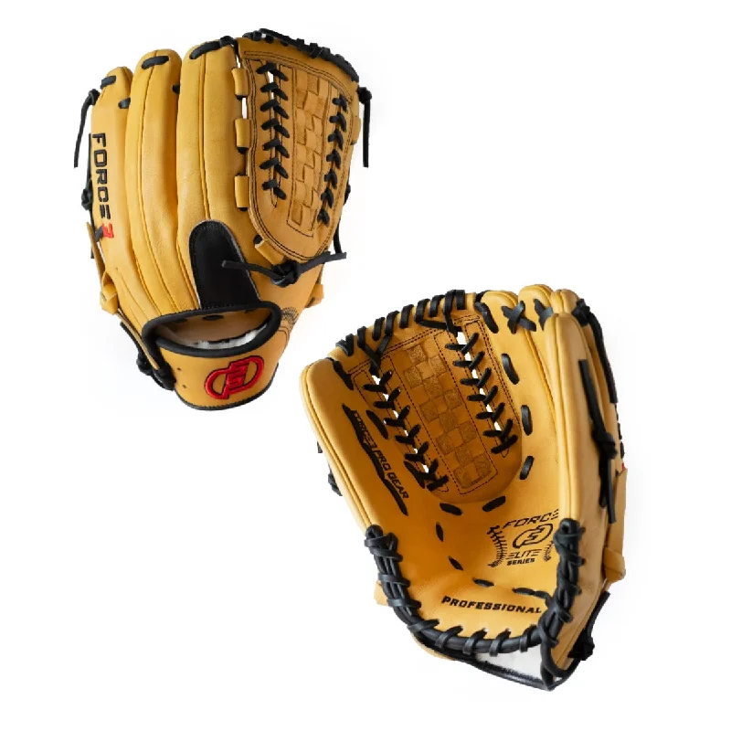 Baseball Glove With Extra Padding For Comfort-FORCE3 ELITE Series P12 Pitcher's Glove - Tan