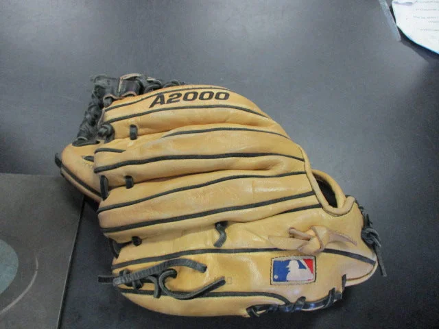 Baseball Glove With Player Number-Used Wilson A2000 1788A-BL Size 11 1/4 Pro Stock Baseball Glove- RHT