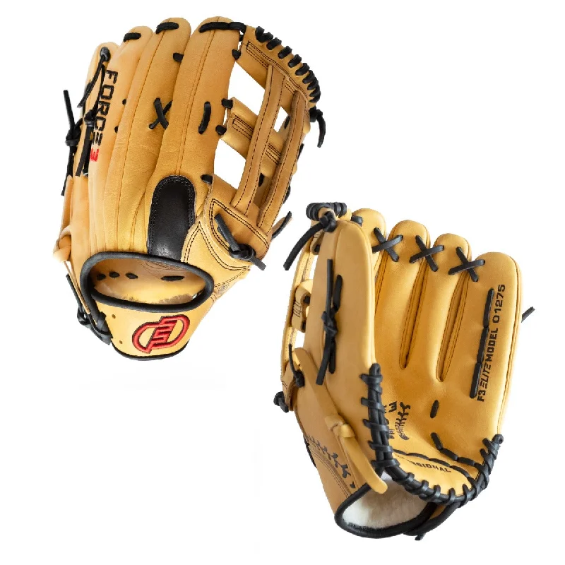 Baseball Glove For Professional Game Performance-FORCE3 ELITE Series O1275 Outfielder's Glove - Tan