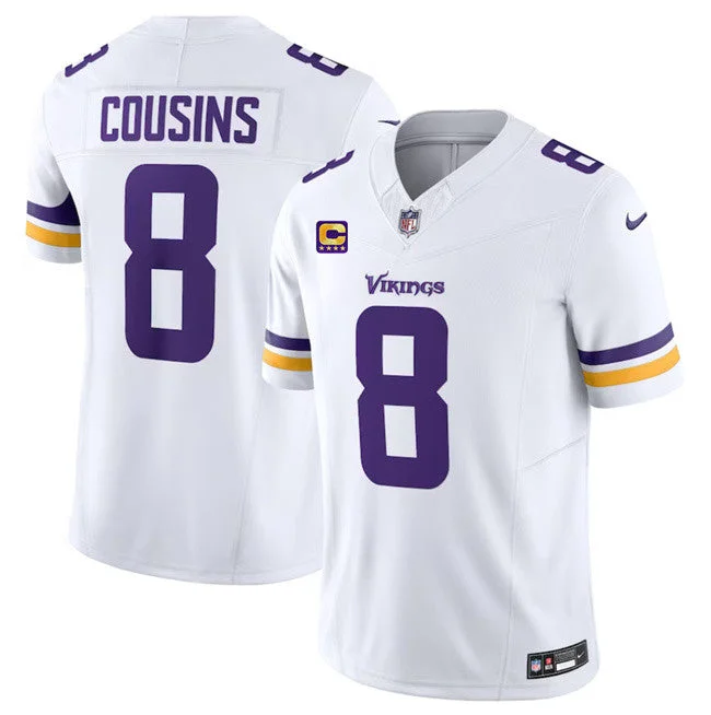 Football Jersey For Game Day-Men's Minnesota Vikings #8 Kirk Cousins White 2023 F.U.S.E. With 4-Star C Patch Vapor Untouchable Limited Football Stitched Jersey