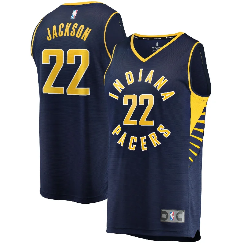 Basketball Jersey For Game Day Merchandise-Isaiah Jackson Indiana Pacers Branded Fast Break Player Basketball Jersey - Icon Edition - Navy