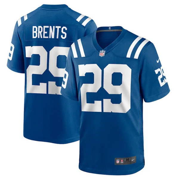 Football Jersey For Custom School Gear-Men's Indianapolis Colts #29 JuJu Brents Blue Football Stitched Game Jersey