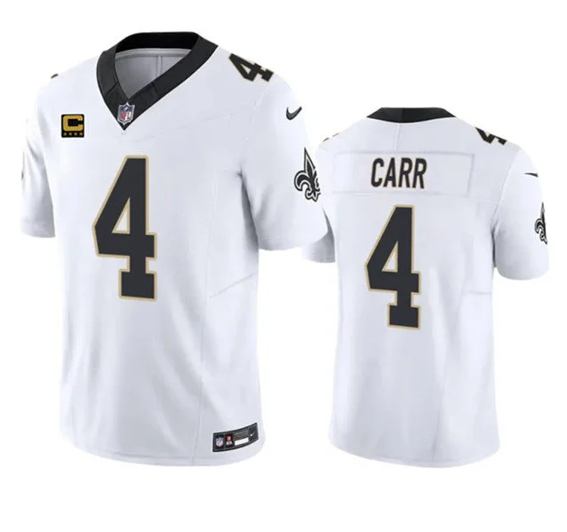 Football Jersey For Limited-Time Fan Gear-Men's New Orleans Saints #4 Derek Carr White 2023 F.U.S.E. With 4-Star C Patch Vapor Untouchable Limited Football Stitched Jersey