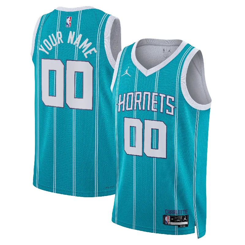 Basketball Jersey For Player Number Customization-Charlotte Hornets Jordan Brand Unisex Swingman Custom Basketball Jersey Teal - Icon Edition