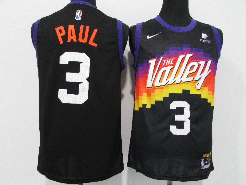 Basketball Jersey For Coaches-Suns 3 Chris Paul Black 2020-21 City Edition Swingman Basketball Jersey