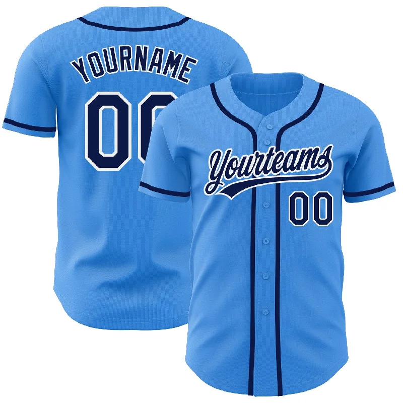 Baseball Jersey For Exclusive Tournament Merchandise-Custom Electric Blue Navy-White Authentic Baseball Jersey