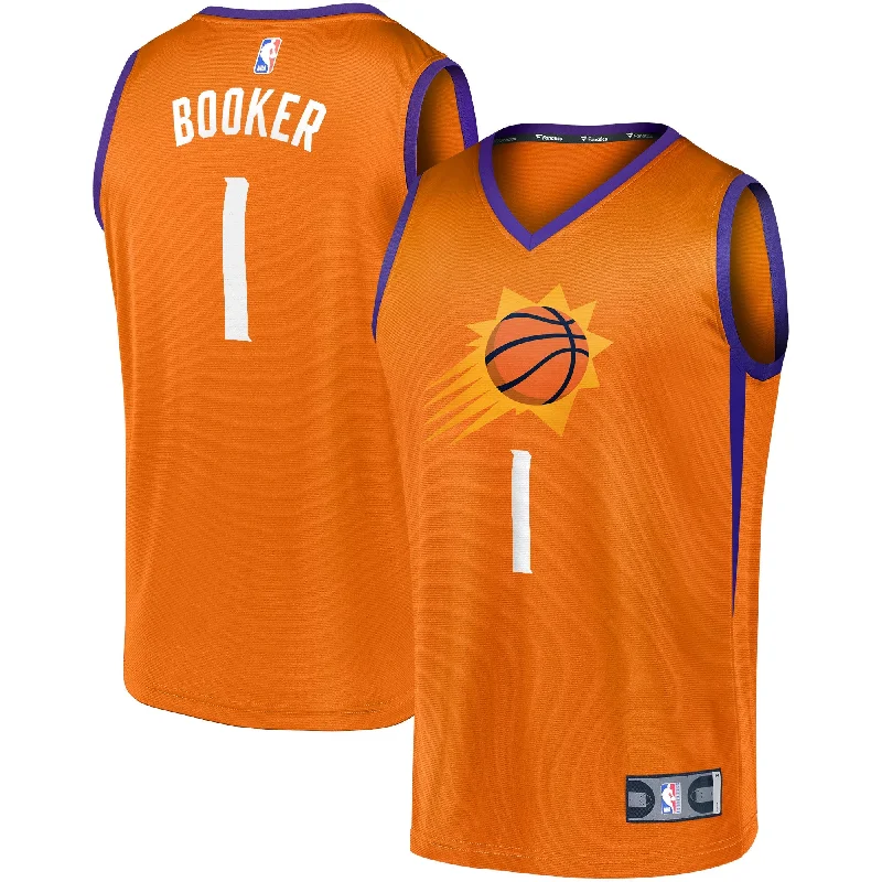 Basketball Jersey For Custom Team Orders-Devin Booker Phoenix Suns Branded Fast Break Team Basketball Jersey Orange - Statement Edition