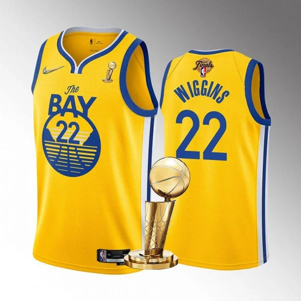 Basketball Jersey For Professional Teams-Warriors 22 Andrew Wiggins Yellow 2022 Finals Champions Swingman Basketball Jersey