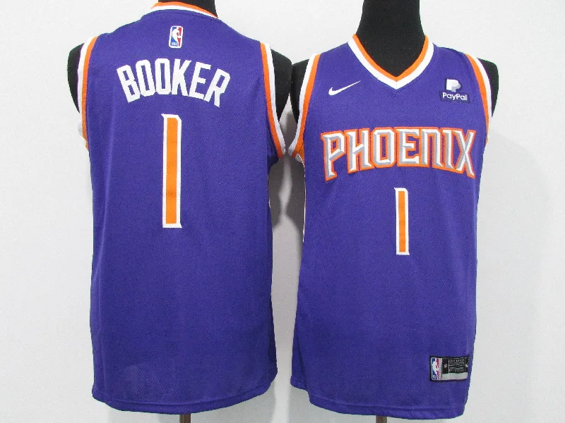 Basketball Jersey For Special Edition Team Orders-Suns 1 Devin Booker Purple 2020-21 City Edition Swingman Basketball Jersey