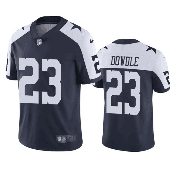 Football Jersey With Team Logo Embroidery-Men's Dallas Cowboys #23 Rico Dowdle Navy/White Vapor Untouchable Limited Stitched Football Game Jersey