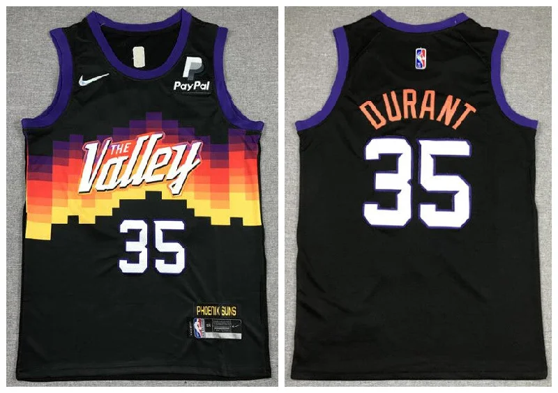 Basketball Jersey For Custom Team Customization-Suns 35 Kevin Durant Black City Edition Swingman Basketball Jersey