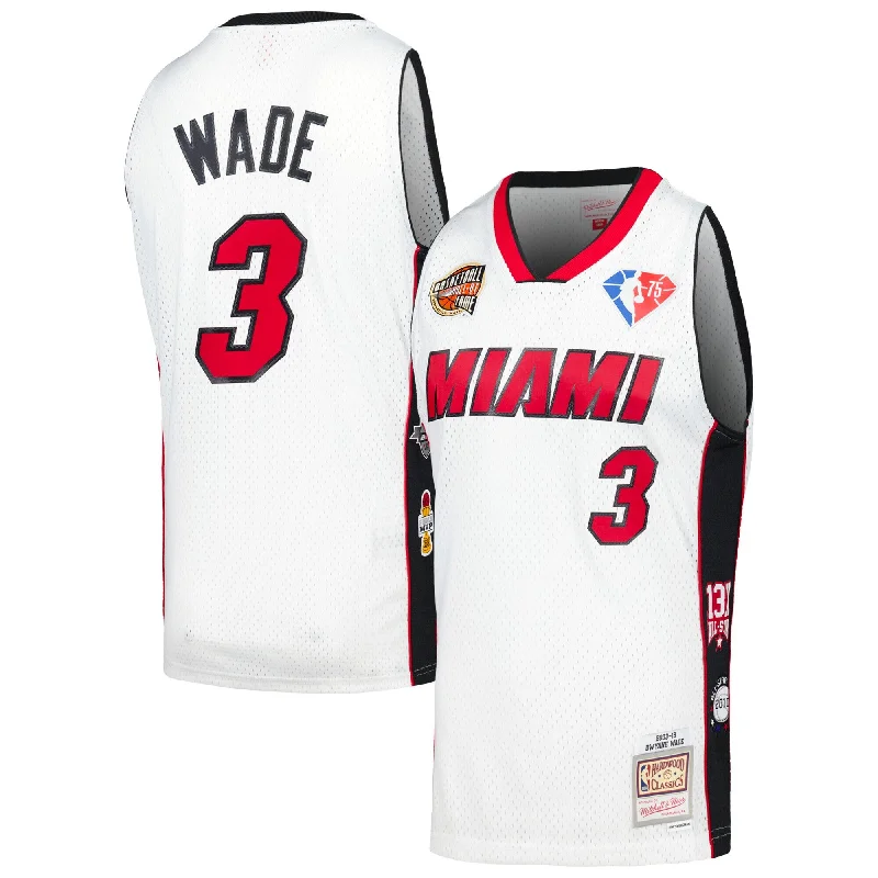 Basketball Jersey For Special Player Editions-Dwyane Wade Miami Heat Unisex Hall Of Fame Class Of 2023 Throwback Swingman Basketball Jersey - White