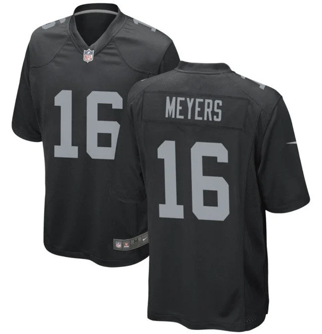 Football Jersey For Special Fan Gifts-Men's Las Vegas Raiders #16 Jakobi Meyers Black Football Stitched Game Jersey