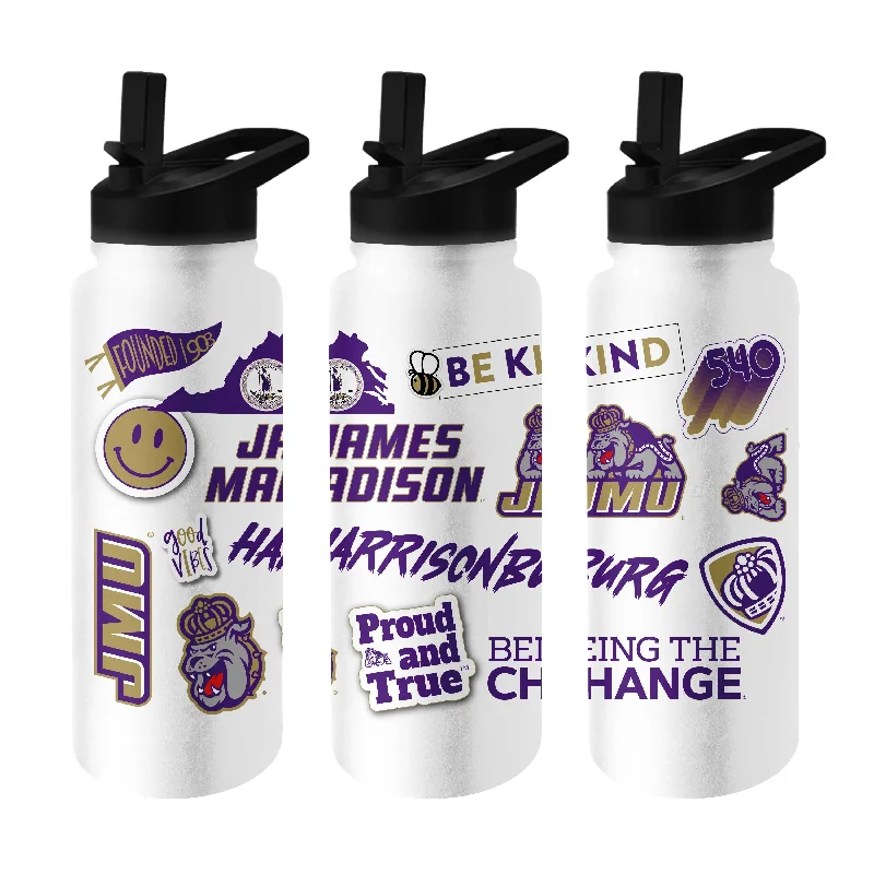 Team Mug With Personalized Message-James Madison 34oz Native Quencher Bottle