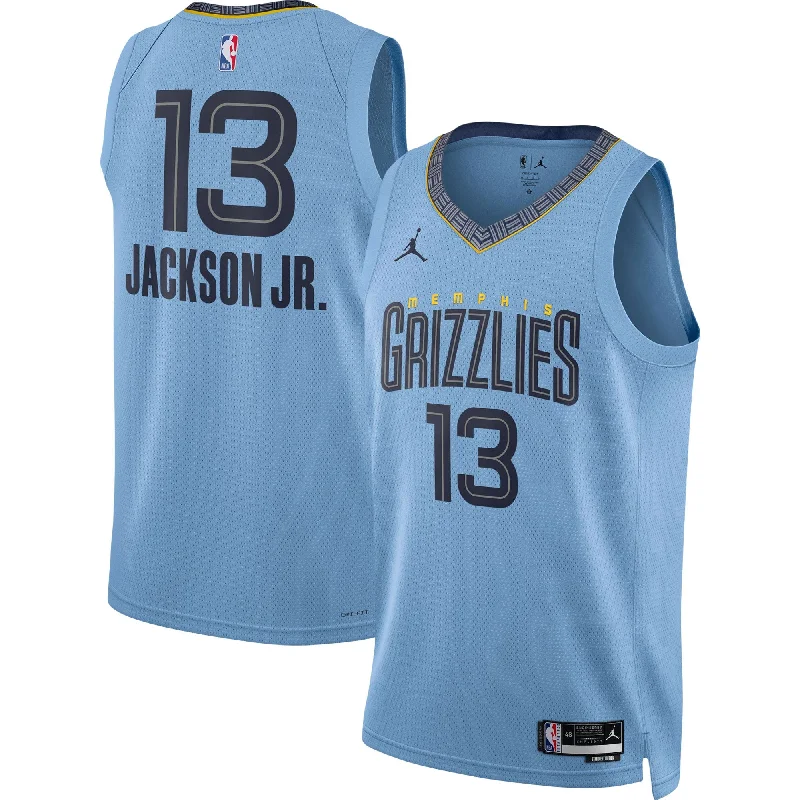 Basketball Jersey With Personalized Player Names-Jaren Jackson Jr. Memphis Grizzlies Jordan Brand Unisex Swingman Basketball Jersey - Statement Edition - Light Blue