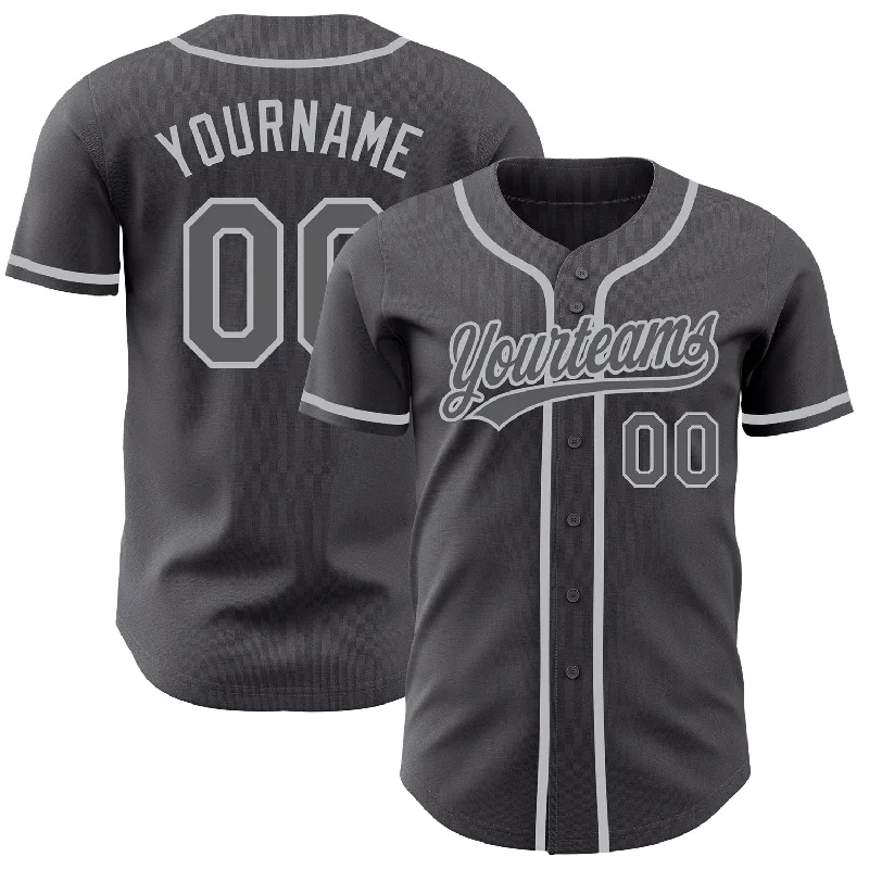 Baseball Jersey For Custom Apparel Fundraisers-Custom Steel Gray Gray Authentic Baseball Jersey