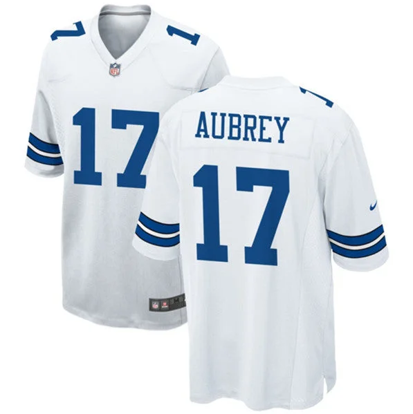 Football Jersey For Fan Custom Gear Orders-Men's Dallas Cowboys #17 Brandon Aubrey White Football Stitched Game Jersey