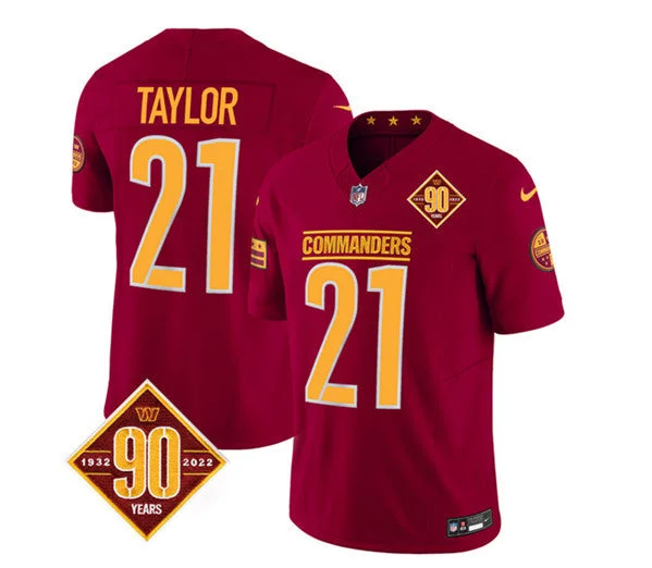 Football Jersey For Group Custom Fan Orders-Men's Washington Commanders #21 Sean Taylor Burgundy 2023 F.U.S.E. 90th Anniversary Vapor Limited Football Stitched Jersey