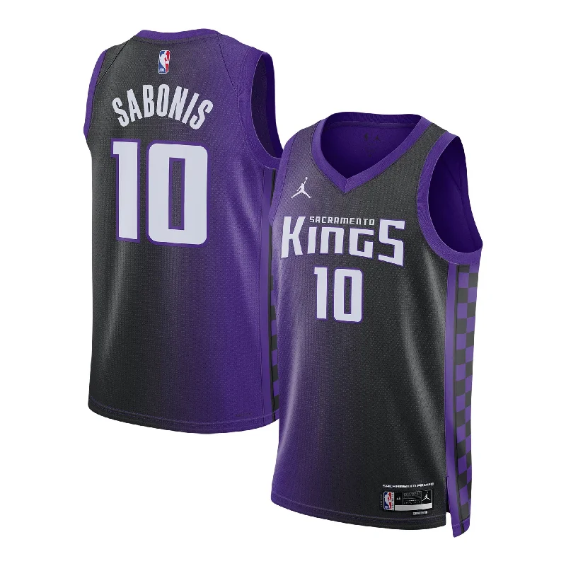 Basketball Jersey For Event Customization-Domantas Sabonis Sacramento Kings Jordan Brand Unisex Swingman Basketball Jersey - Statement Edition - Purple