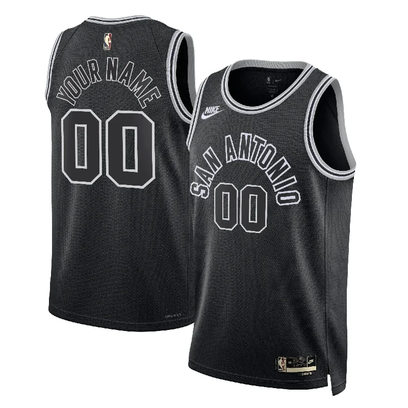 Basketball Jersey For Custom Player Awards-San Antonio Spurs Unisex 2022/23 Custom Swingman Basketball Jersey - Classic Edition - Black