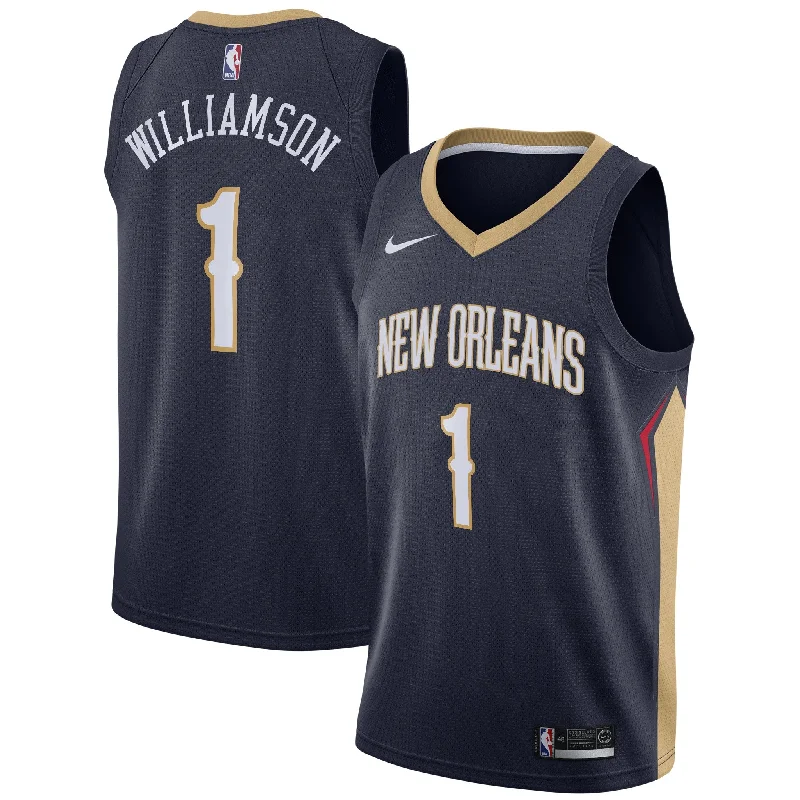 Basketball Jersey For Softball Game Day Merchandise-Zion Williamson New Orleans Pelicans 2019 Draft First Round Pick Swingman Basketball Jersey Navy - Icon Edition