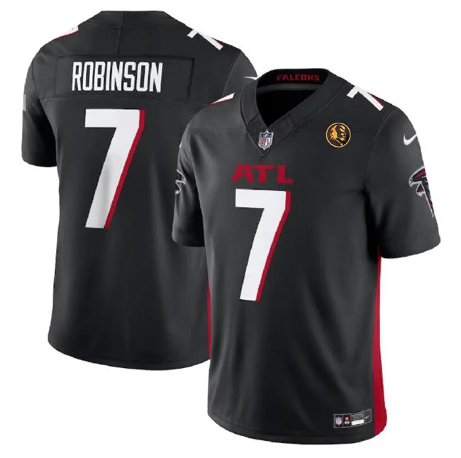 Football Jersey For Softball Fan Custom Gear-Men's Atlanta Falcons #7 Bijan Robinson Black 2023 F.U.S.E. With John Madden Patch Vapor Limited Football Stitched Jersey