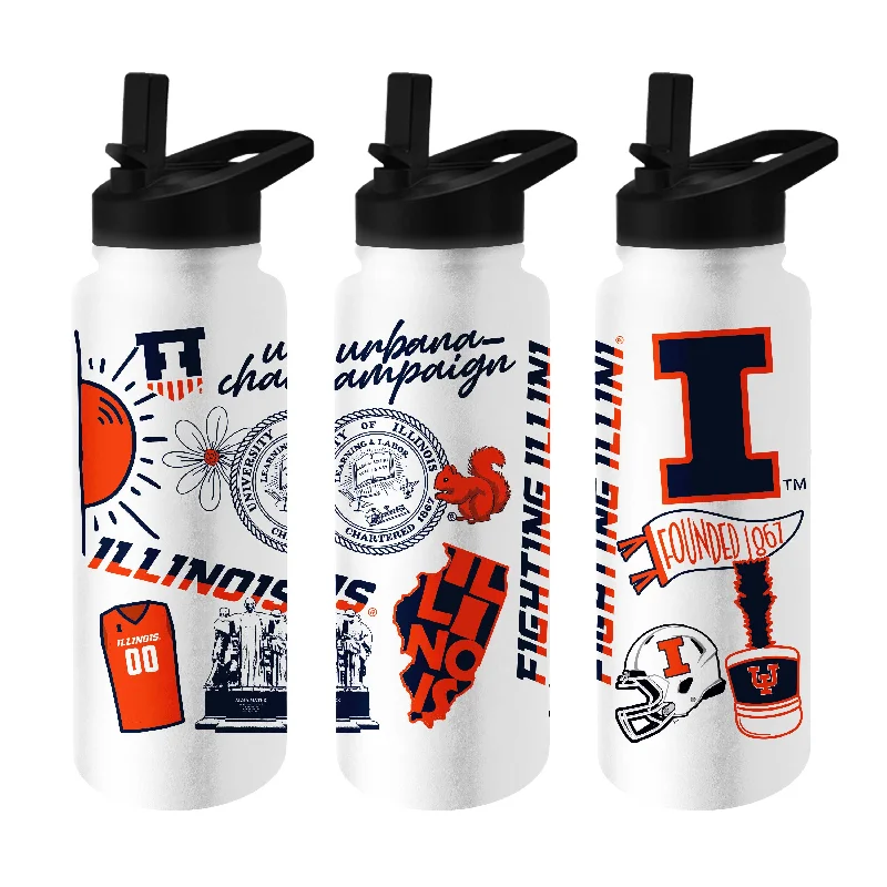 Team Mug For Special Edition Collectibles-Illinois 34oz Native Quencher Bottle