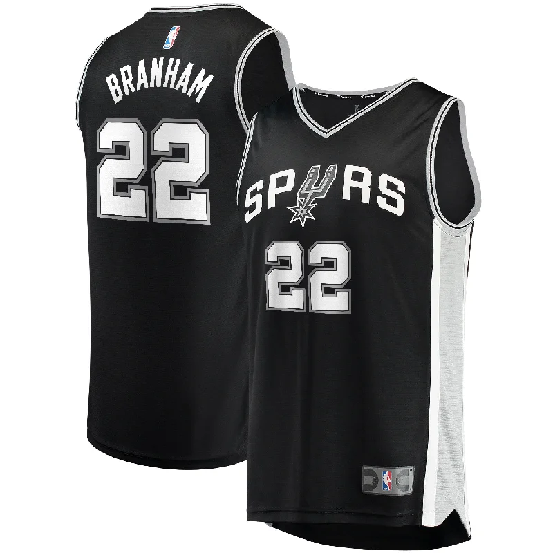 Basketball Jersey For Personalized School Merchandise-Malaki Branham San Antonio Spurs Branded Fast Break Player Basketball Jersey - Icon Edition - Black