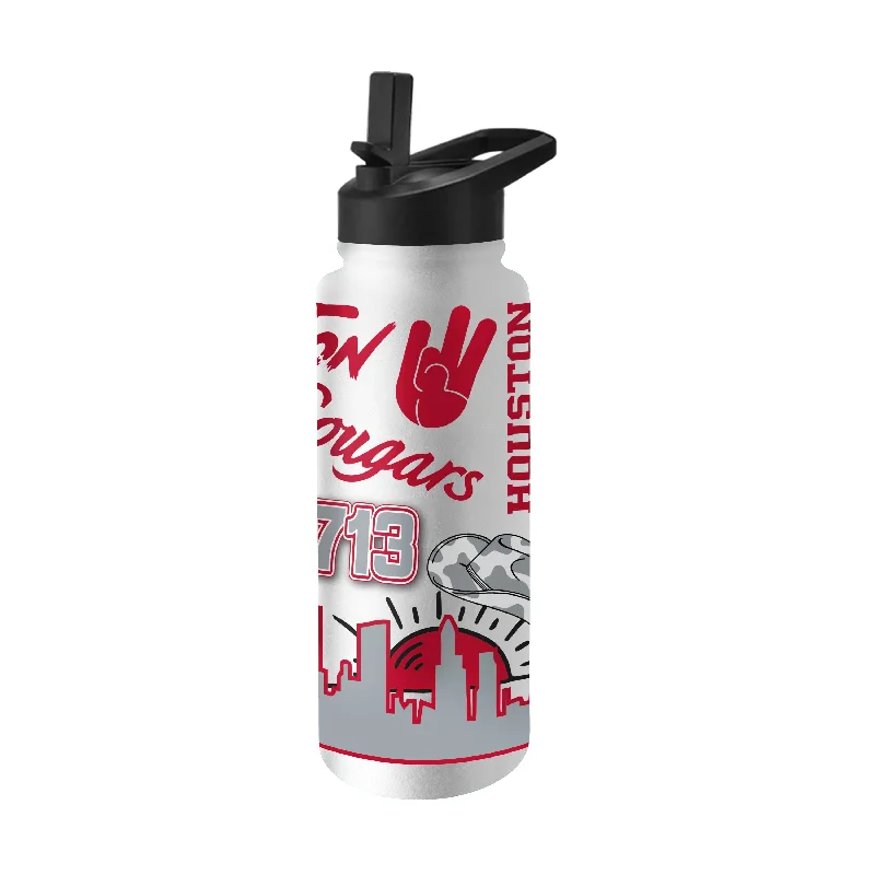 Team Mug For Promotional Events-Houston 34oz Native Quencher Bottle