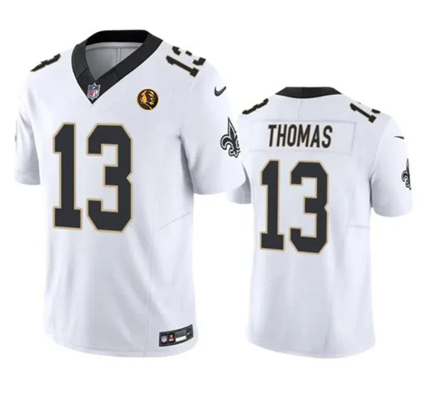 Football Jersey For Custom Team Logos-Men's New Orleans Saints #13 Michael Thomas White 2023 F.U.S.E. With John Madden Patch Vapor Limited Football Stitched Jersey