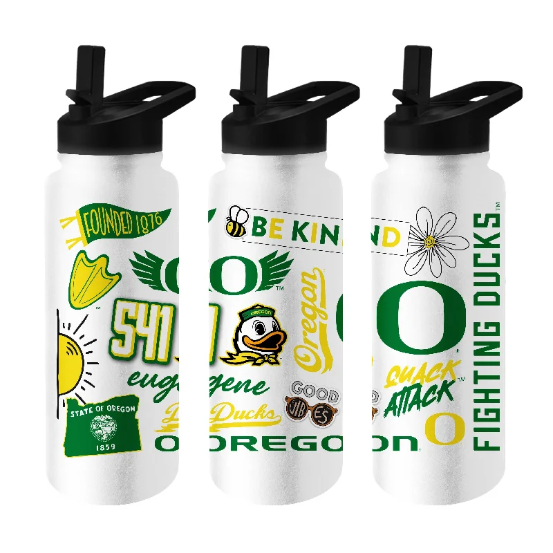 Team Mug With Player Portraits-Oregon 34oz Native Quencher Bottle