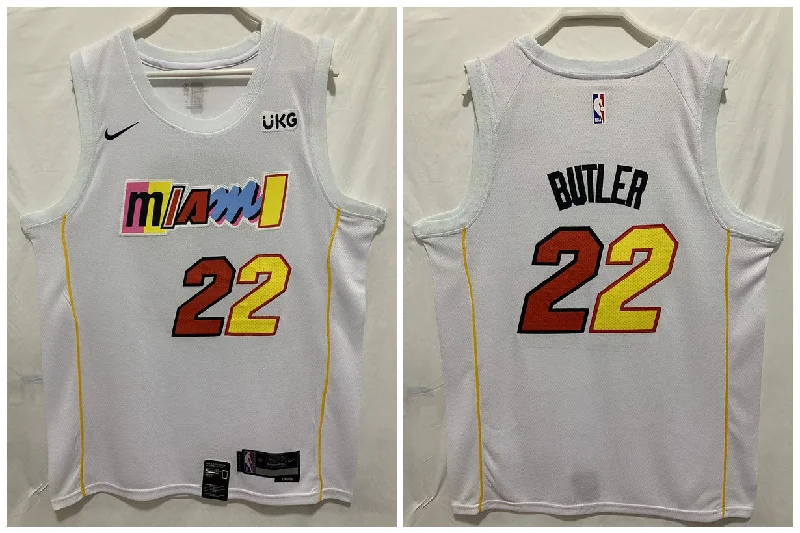 Basketball Jersey For Custom Event Apparel-Heat 22 Jimmy Butler White 2022-23 City Edition Swingman Basketball Jersey