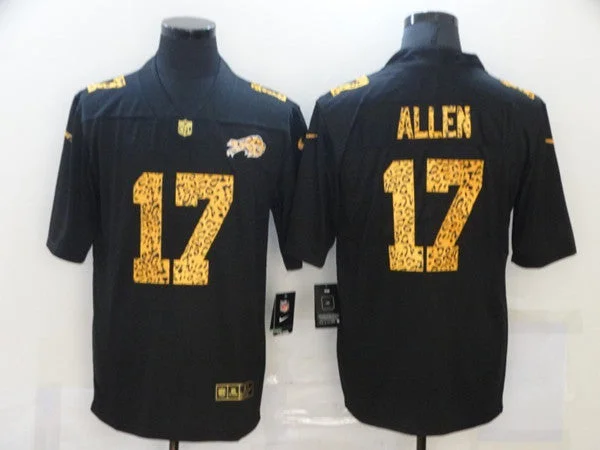 Football Jersey With Custom Logo-Men's Buffalo Bills #17 Josh Allen 2020 Black Leopard Print Fashion Limited Football Stitched Jersey