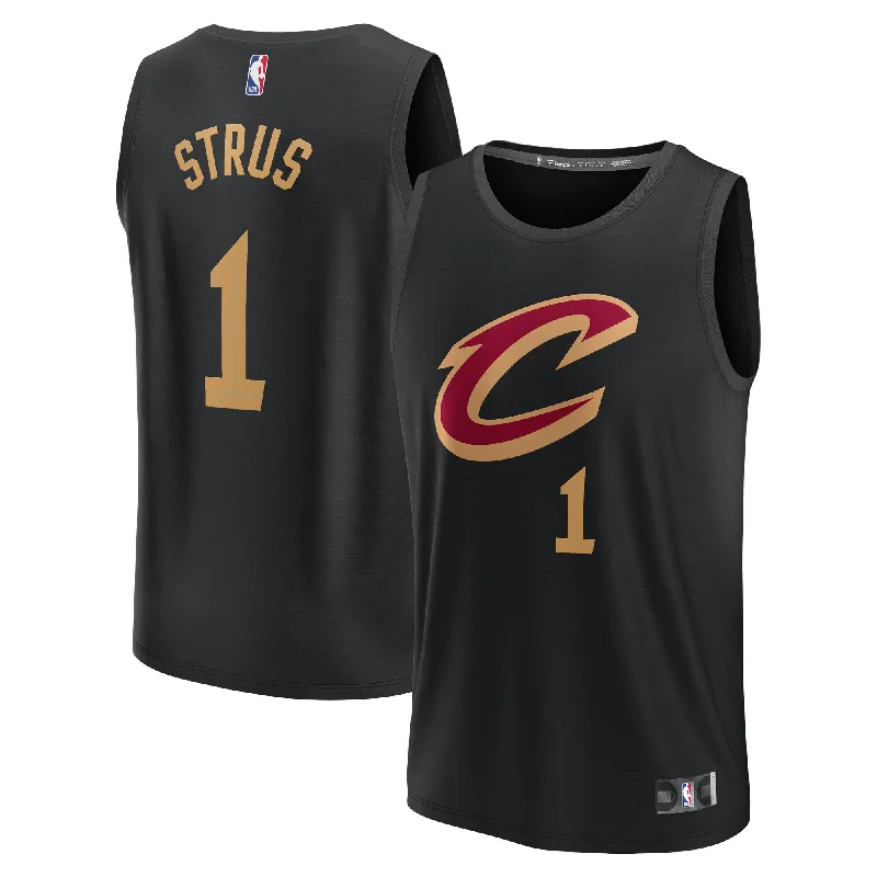 Basketball Jersey For Softball Custom Orders-Max Strus Cleveland Cavaliers Branded Fast Break Player Basketball Jersey - Statement Edition - Black