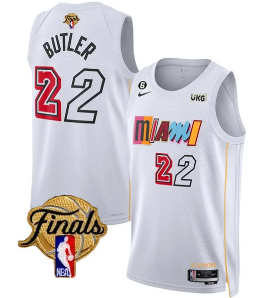 Basketball Jersey For Special Edition Fan Apparel-Heat 22 Jimmy Butler White 2023 Finals NO.6 Patch City Edition Swingman Basketball Jersey