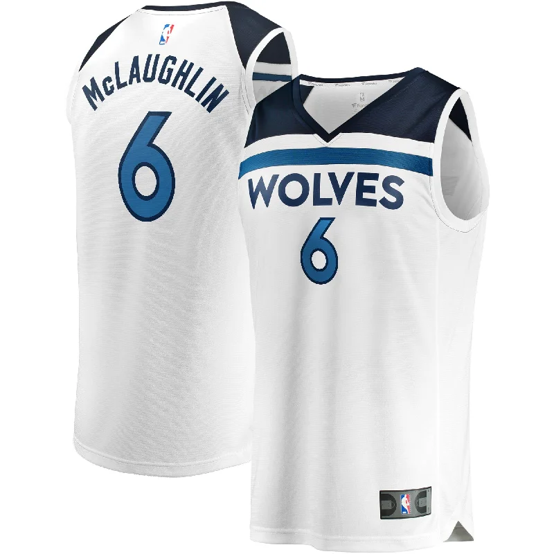 Basketball Jersey For Exclusive Tournament Merchandise-Jordan Mclaughlin Minnesota Timberwolves Branded Fast Break Player Basketball Jersey - Association Edition - White