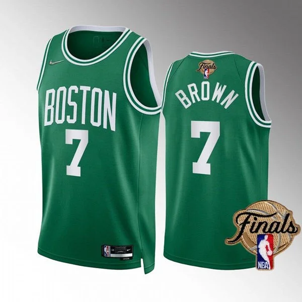 Basketball Jersey For Custom School Spirit Gear-Celtics 7 Jaylen Brown Green 2022 Finals Swingman Basketball Jersey