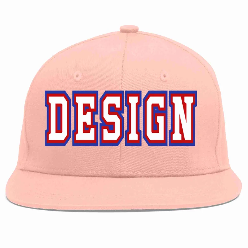 Baseball Cap For Limited-Time Sales-Custom Pink White-Red Flat Eaves Sport Baseball Cap Design for Men/Women/Youth