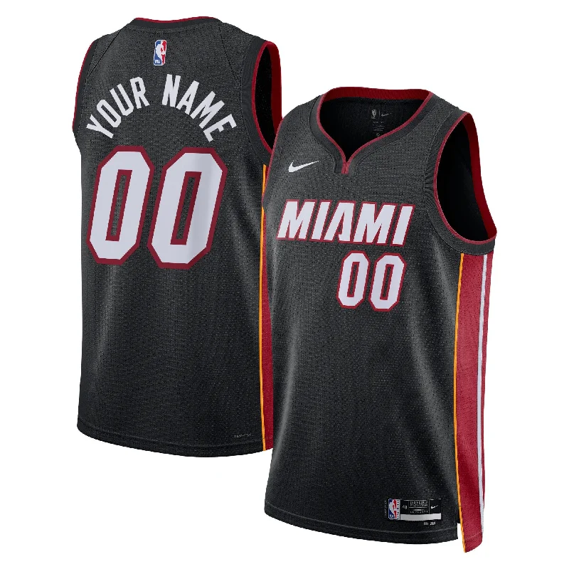 Basketball Jersey For Group Sports Fan Orders-Miami Heat Unisex Swingman Custom Basketball Jersey Black - Icon Edition