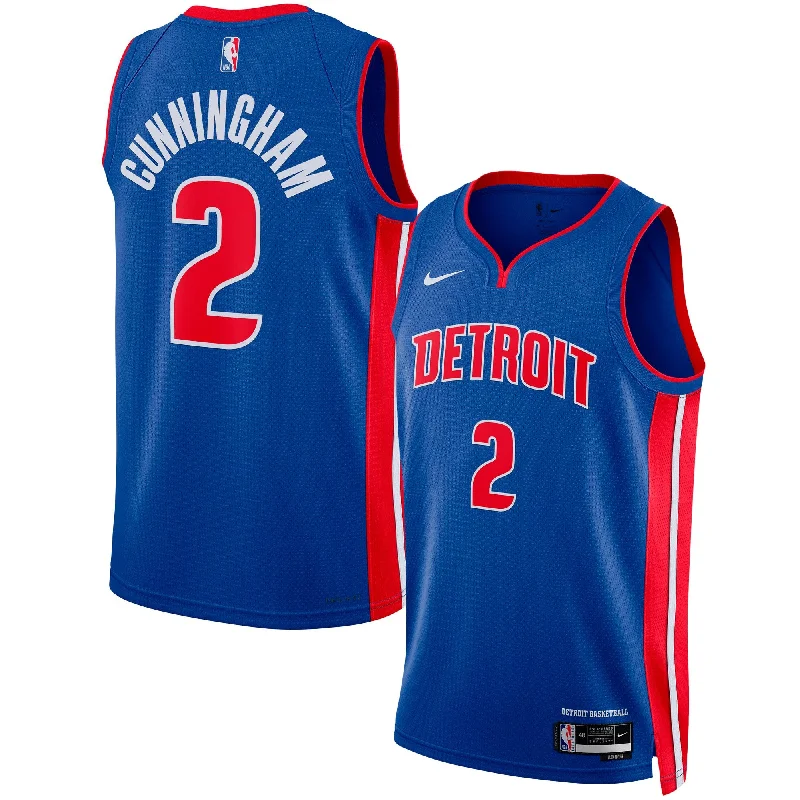 Basketball Jersey For Tournament Custom Orders-Cade Cunningham Detroit Pistons Unisex Swingman Basketball Jersey - Icon Edition - Blue