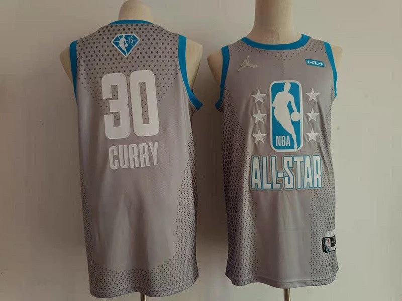 Basketball Jersey For Fans-Warriors 30 Stephen Curry Gray 2022 All-Star Jordan Brand Swingman Basketball Jersey