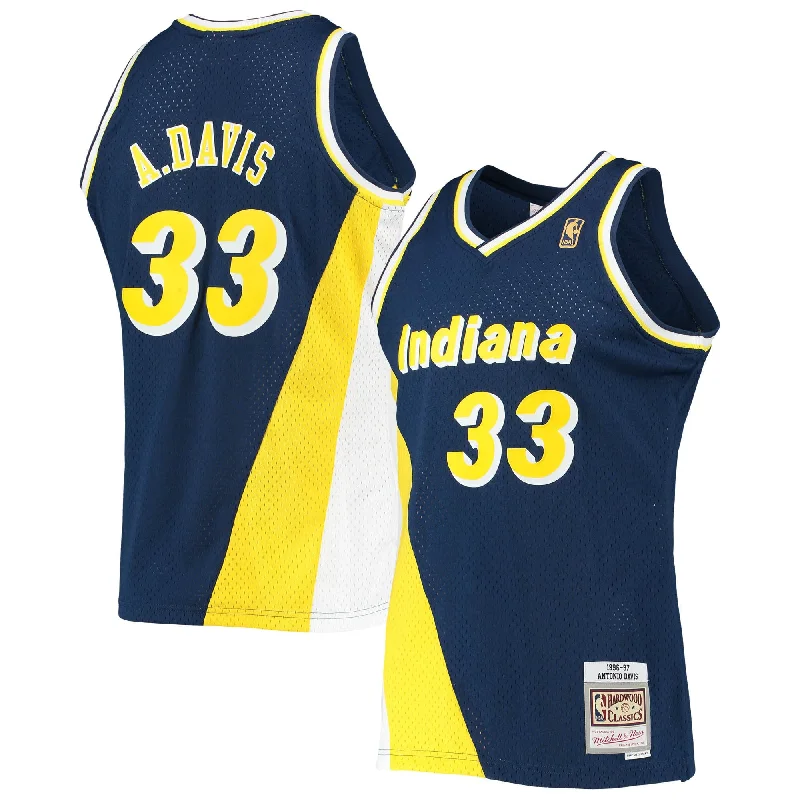 Basketball Jersey For Promotional Sales-Antonio Davis Indiana Pacers 1996/97 Hardwood Classics Swingman Basketball Jersey - Navy