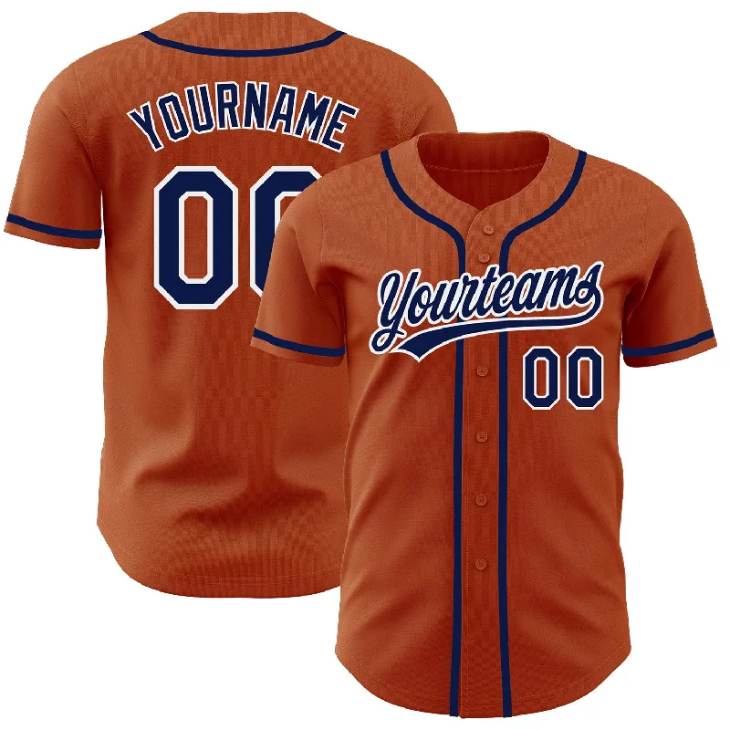 Baseball Jersey For Fundraiser Campaigns-Custom Texas Orange Navy-White Authentic Baseball Jersey