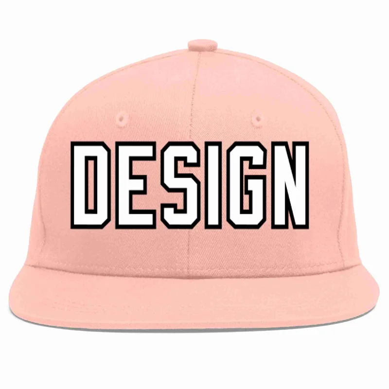 Baseball Cap With Player Signature-Custom Pink White-Black Flat Eaves Sport Baseball Cap Design for Men/Women/Youth